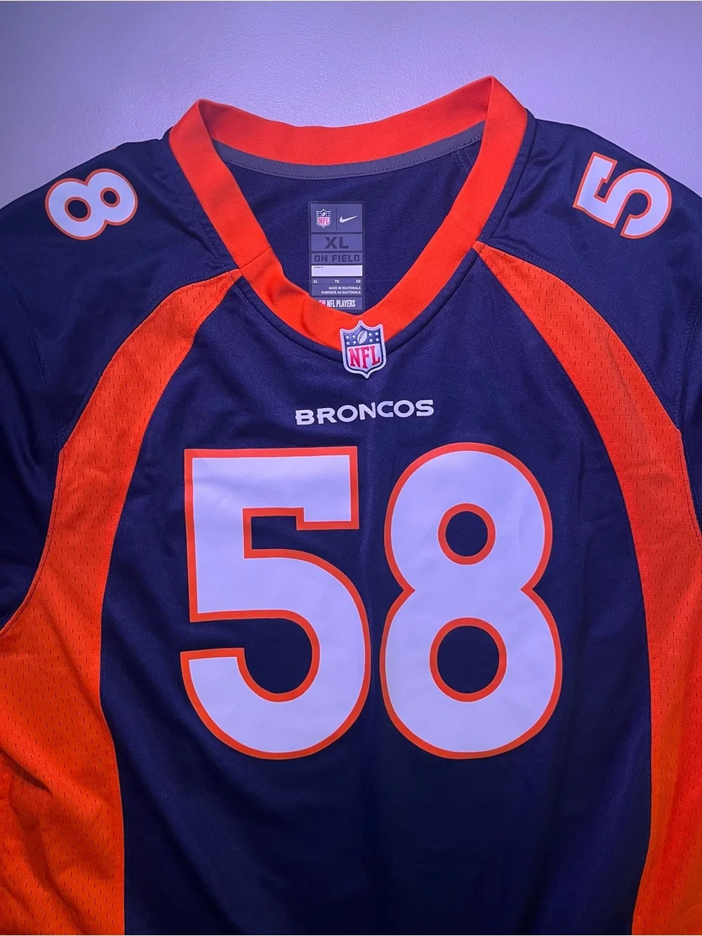 Nike Denver Broncos Jersey Von Miller #58 NFL Navy Orange XL - Picture 2 of 9